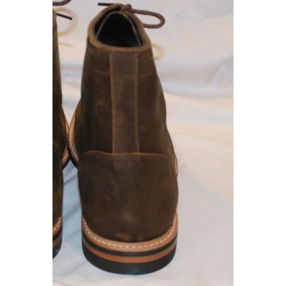 NISOLO MEN'S ANDRES SUEDE BOOTS WAXED BROWN SZ 12 $280 NIB